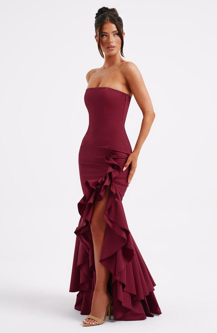 W&W Mode | Ärmelloses Maxikleid Mit Schlitz Und Rüschen Für Frauen
