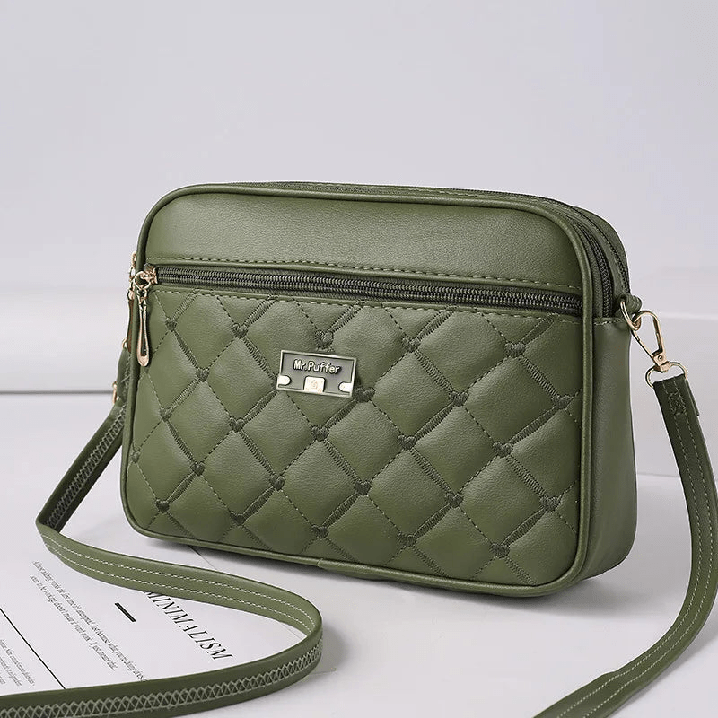 W&W Mode | Damen Schultertasche Mit Diamantmuster Und Reißverschluss