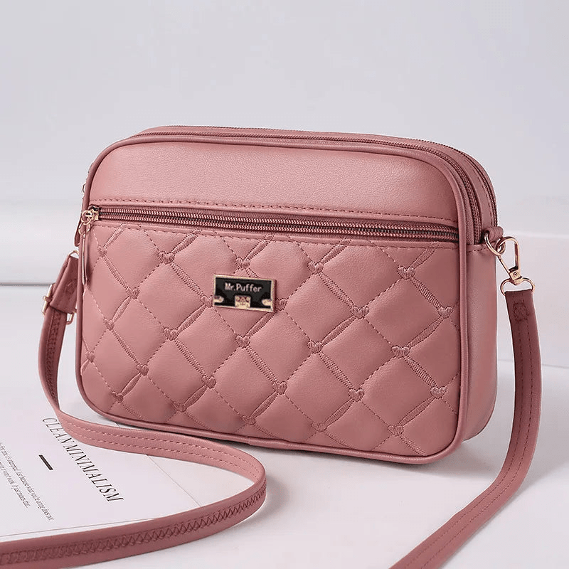 W&W Mode | Damen Schultertasche Mit Diamantmuster Und Reißverschluss