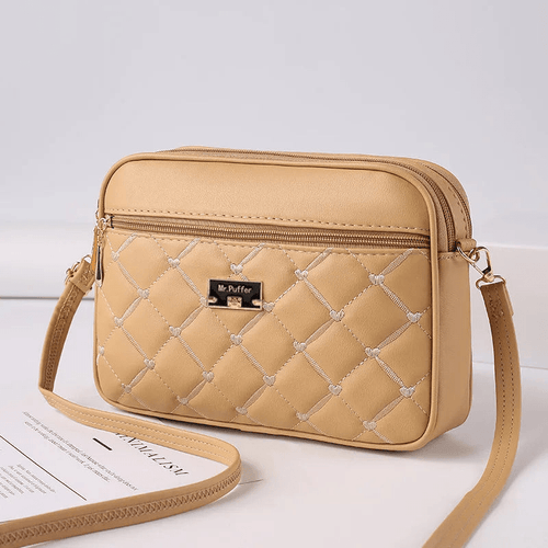 W&W Mode | Damen Schultertasche Mit Diamantmuster Und Reißverschluss