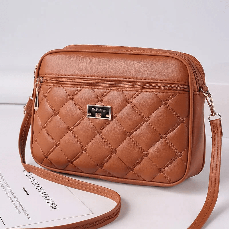 W&W Mode | Damen Schultertasche Mit Diamantmuster Und Reißverschluss