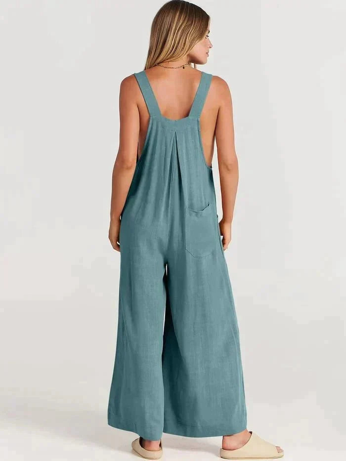 Damen-Jumpsuit mit weitem Schnitt und praktischen Taschen