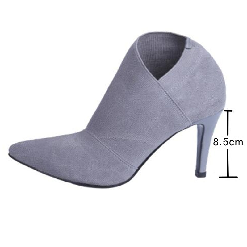 W&W Mode | Damenschuhe für Jugendliche Höhe 8,5 cm Absatz Material Stiefel