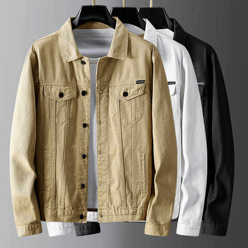 W&W Mode | Denimjacke Klassischer Button up Brust & Paspeltaschen Robuste Freizeitkleidung