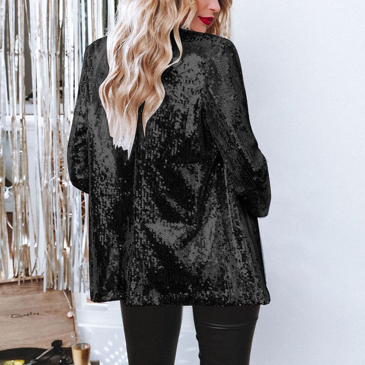 W&W Mode | Stilvolle Winter Schicke Glitzer Blazer Für Frauen