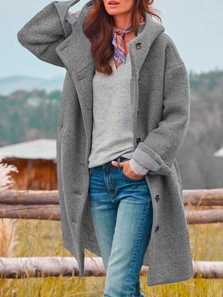 W&W Mode | Jacke Midi Jacke Mit Knöpfen Und Eleganter Fließender Passform