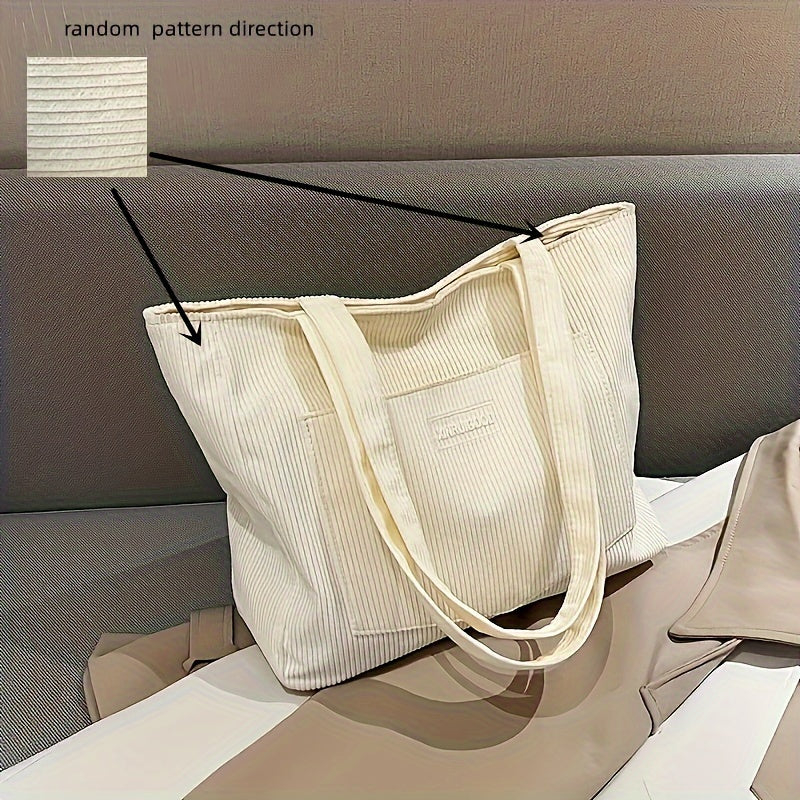 Damen Cordtasche mit geräumigem Innenfach und vielseitiger Trageweise