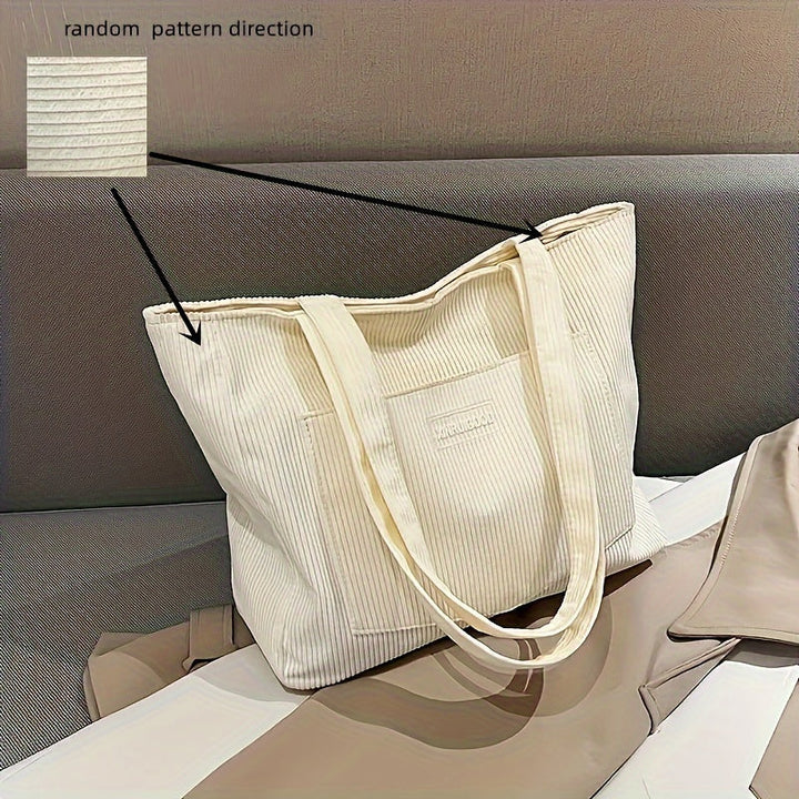 Damen Cordtasche mit geräumigem Innenfach und vielseitiger Trageweise