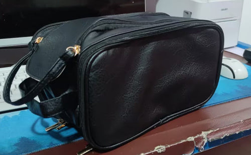W&W Mode PU-Leder Kosmetiktasche mit U-förmigem Design