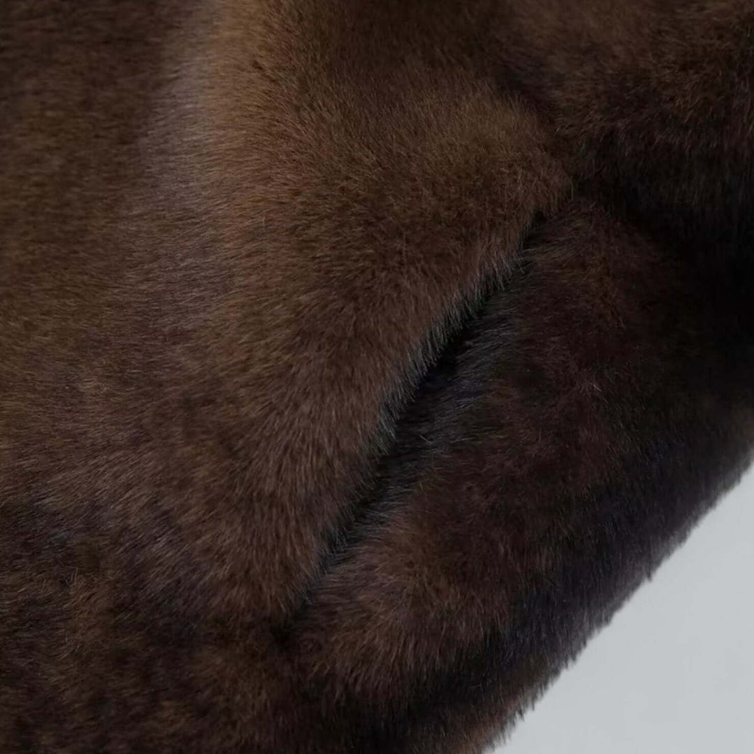 W&W Mode | Eleganter Kunstfell Langer Trenchcoat