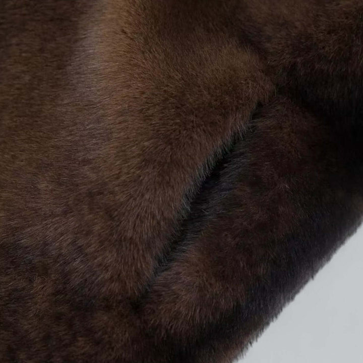 W&W Mode | Eleganter Kunstfell Langer Trenchcoat