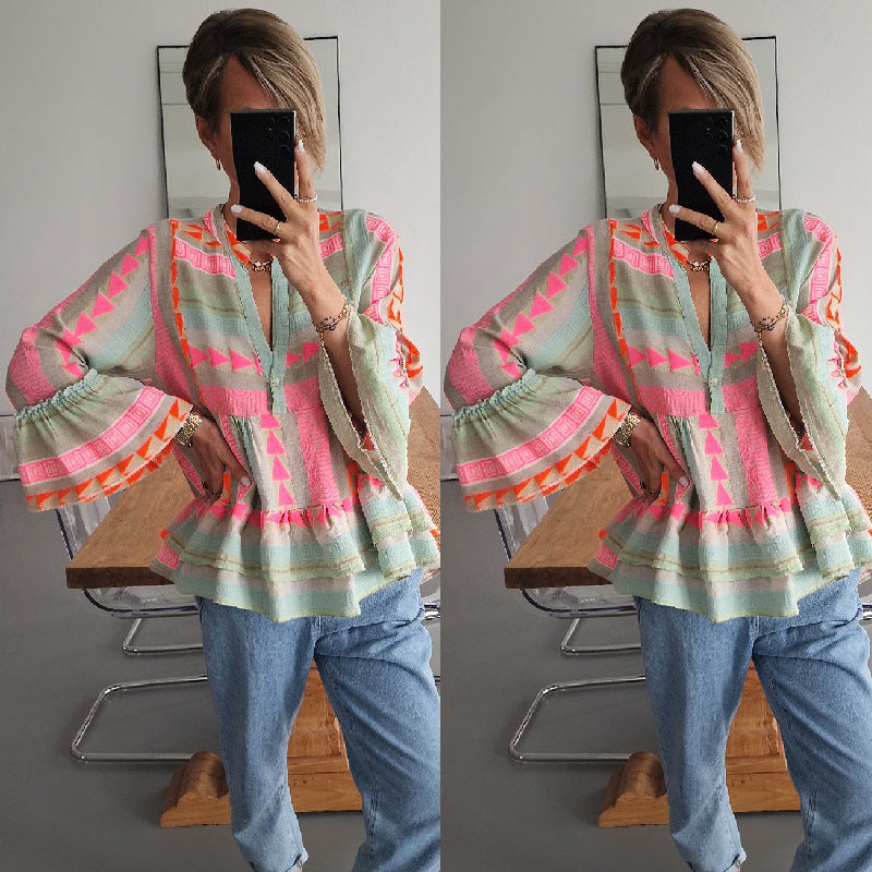 W&W Mode Langarmshirt mit Print für Damen