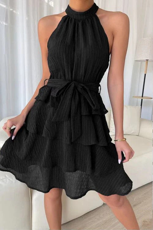 W&W Mode | Ärmelloses Rüschen Halterkleid Für Frauen