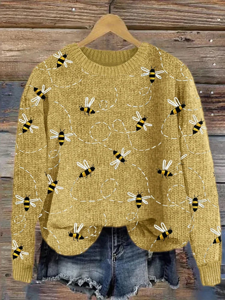 W&W Mode | Charmanter Strickpullover mit Bienenstickerei