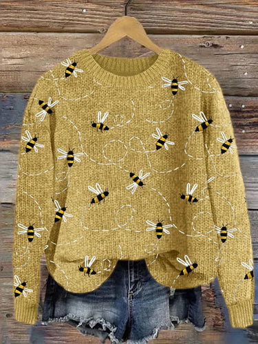W&W Mode | Charmanter Strickpullover mit Bienenstickerei