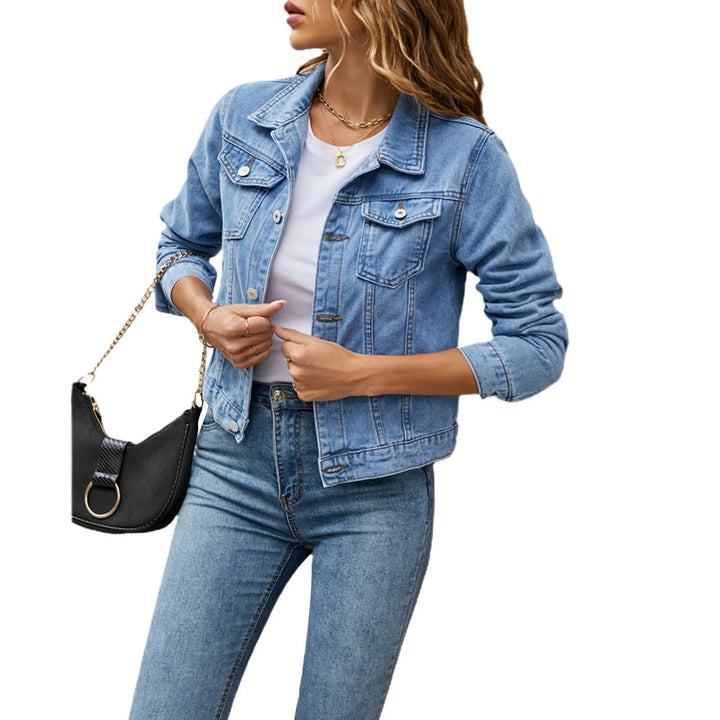 W&W Mode | Sommerjeansjacke mit Knöpfen für Damen