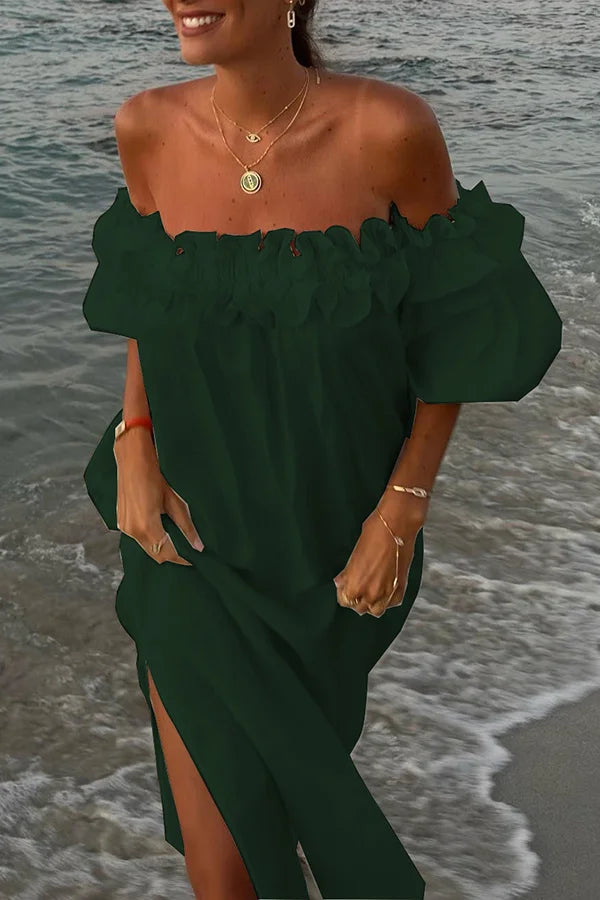 Damen Midikleid mit Rüschen
