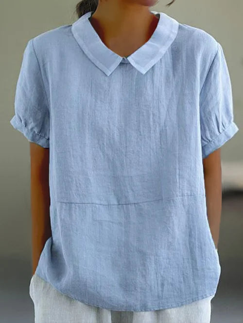 W&W Mode | Weiche Baumwoll-Leinen-Bluse für Damen