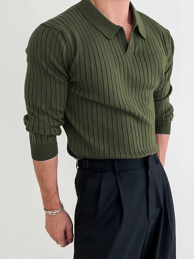 W&W Mode - Lässiger Herrenpullover mit V-Ausschnitt