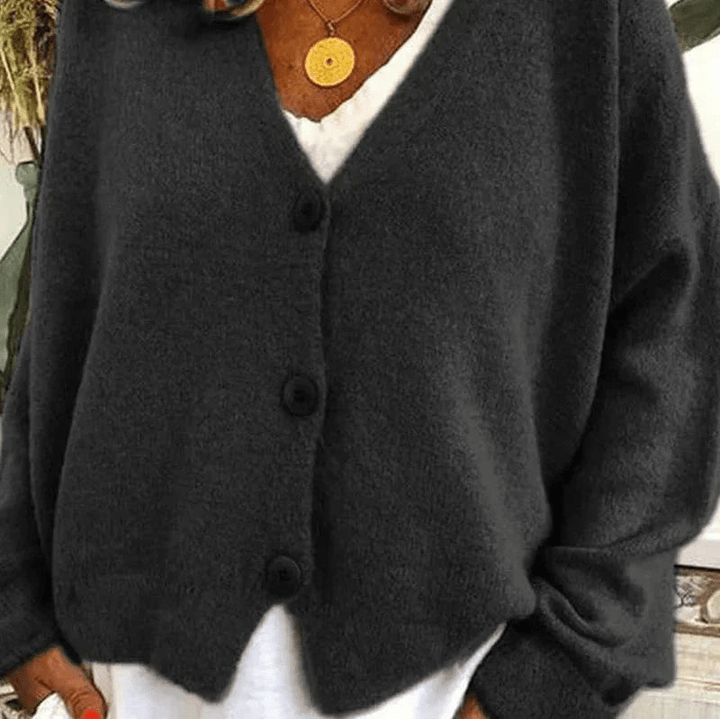 W&W Mode | Bequemer V-Ausschnitt Strickjacke Damen Pullover Strickweste Weicher Stoff