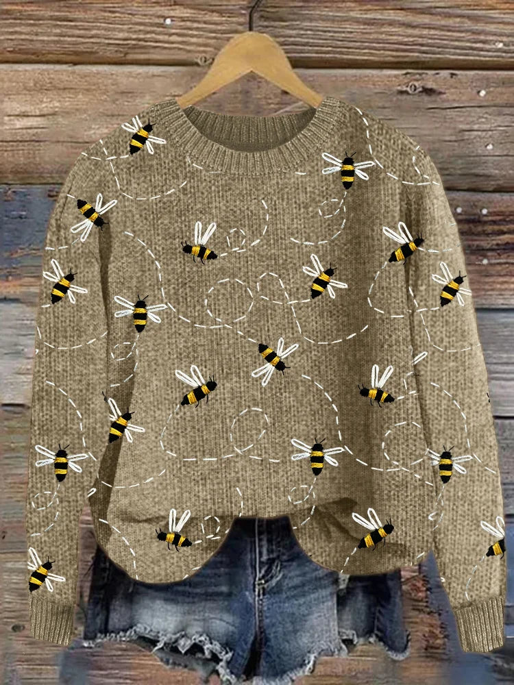 W&W Mode | Charmanter Strickpullover mit Bienenstickerei