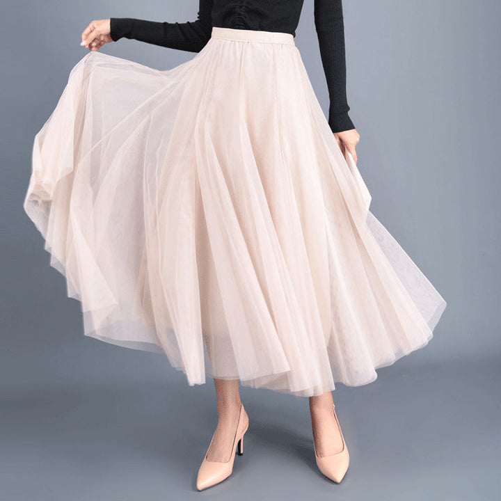 W&W Mode | Langer Weicher Tüllrock Mit Hoher Taille Und Schmaler Passform