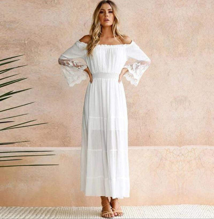 W&W Mode | Bohemian Baumwollspitzen Maxikleid