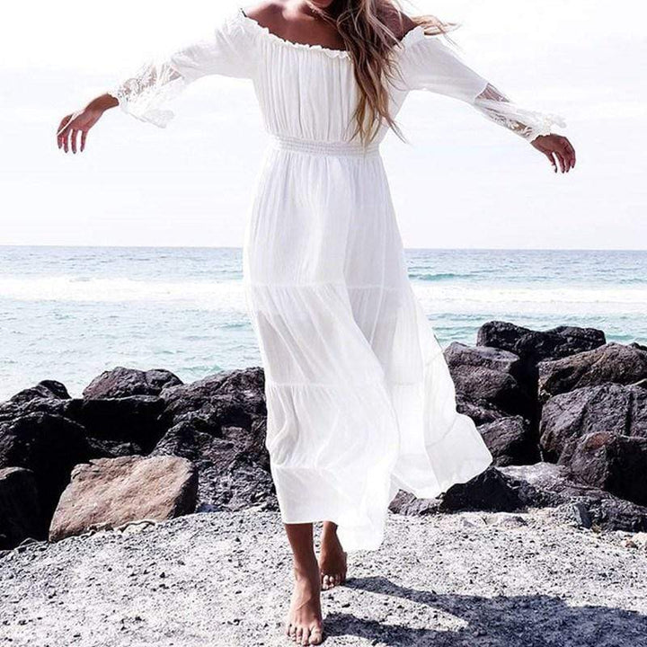 W&W Mode | Bohemian Baumwollspitzen Maxikleid
