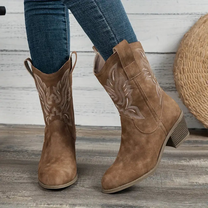 W&W Mode | Retro Ankle Boots Mit Dicker Ferse