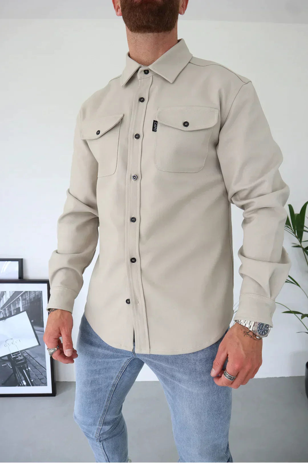 W&W Mode | Premium-Jacke mit Knopfverschluss für Herren | Stylische und bequeme Jacke