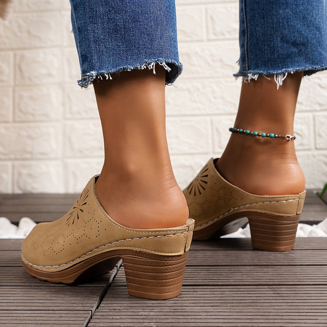 W&W Mode | Damen Clogs Mit Blumenausschnitt Und Weicher Sohle