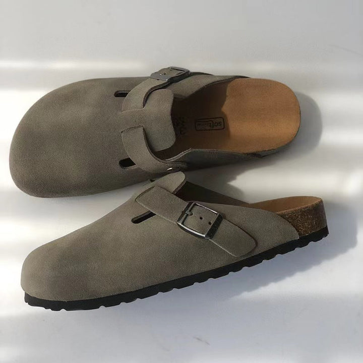W&W Mode | Unisex Leder Boston Sandalen: Stil und Qualität in einem
