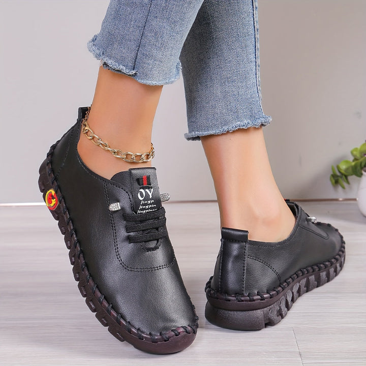 W&W Mode | Bequeme Lederschuhe Mit Runder Spitze