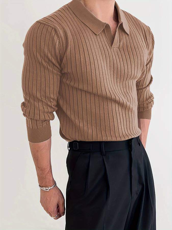 W&W Mode - Lässiger Herrenpullover mit V-Ausschnitt