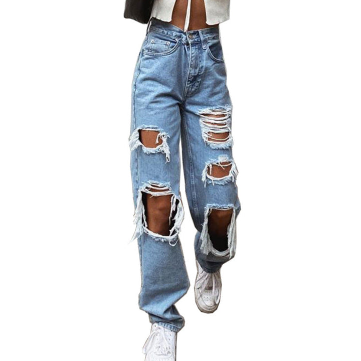 W&W Mode Damenjeans mit Rissen und Washed-Effekt
