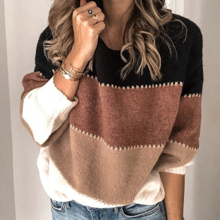 W&W Mode | Gestreifter Pullover Für Einen Klassischen Look Für Frauen