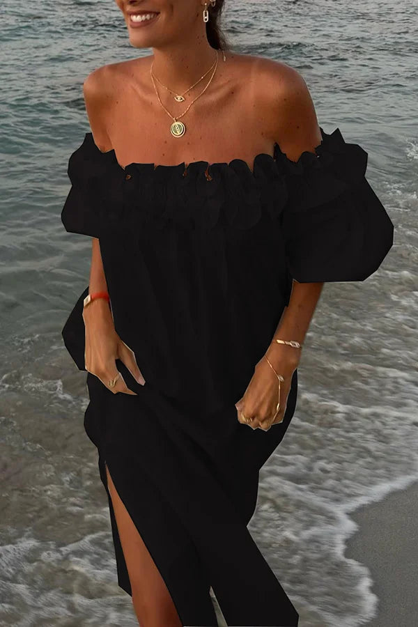 Damen Midikleid mit Rüschen