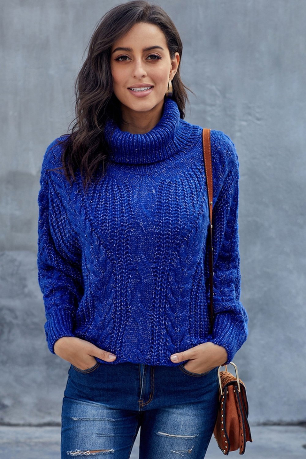 W&W Mode Kabel Rollkragen Warmer Pullover