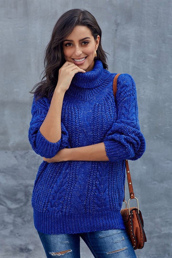 W&W Mode Kabel Rollkragen Warmer Pullover