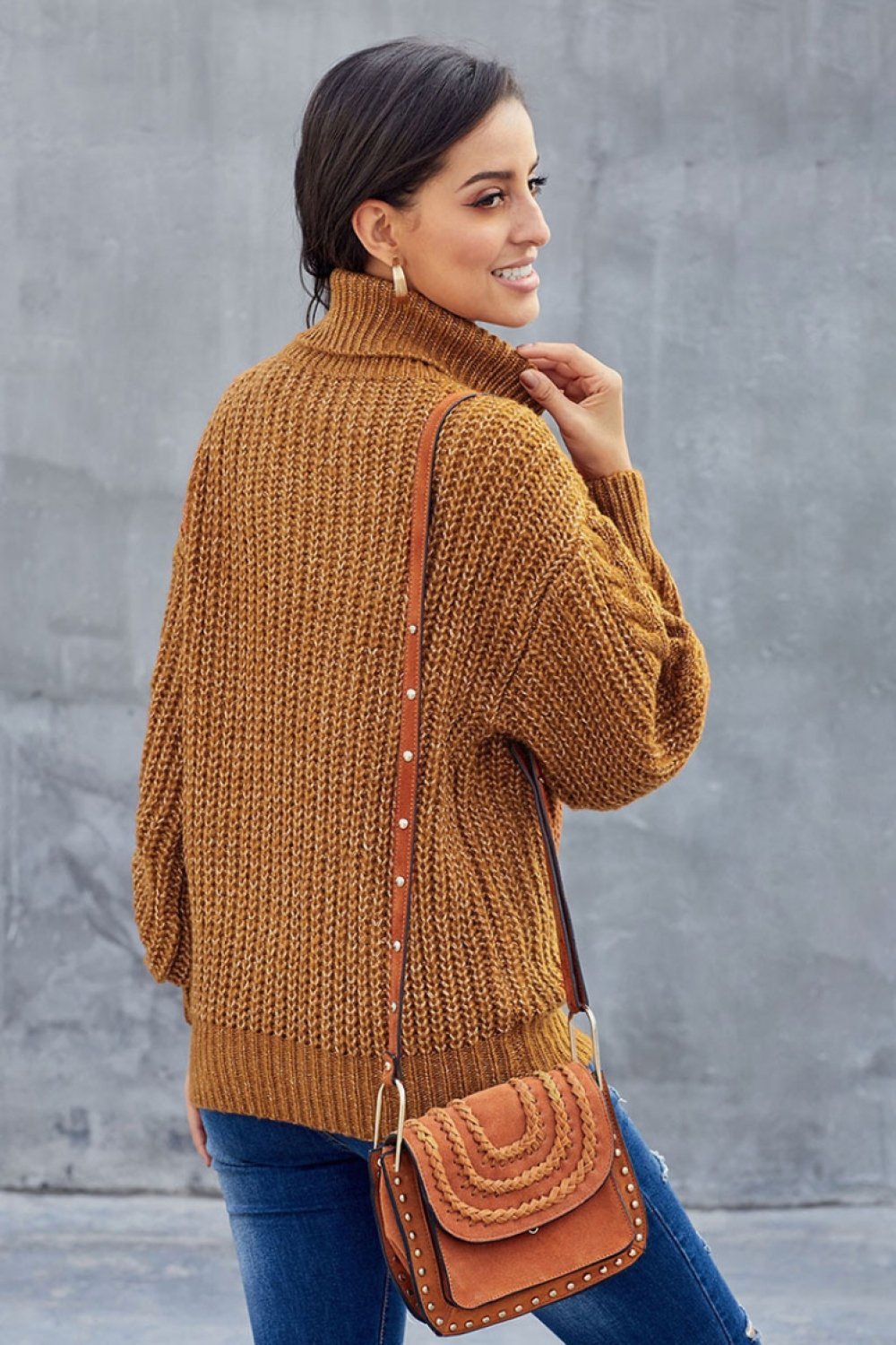 W&W Mode Kabel Rollkragen Warmer Pullover
