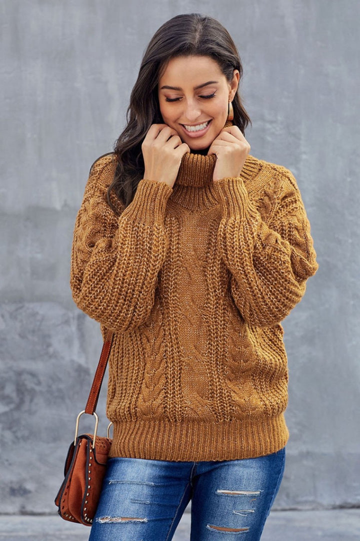 W&W Mode Kabel Rollkragen Warmer Pullover