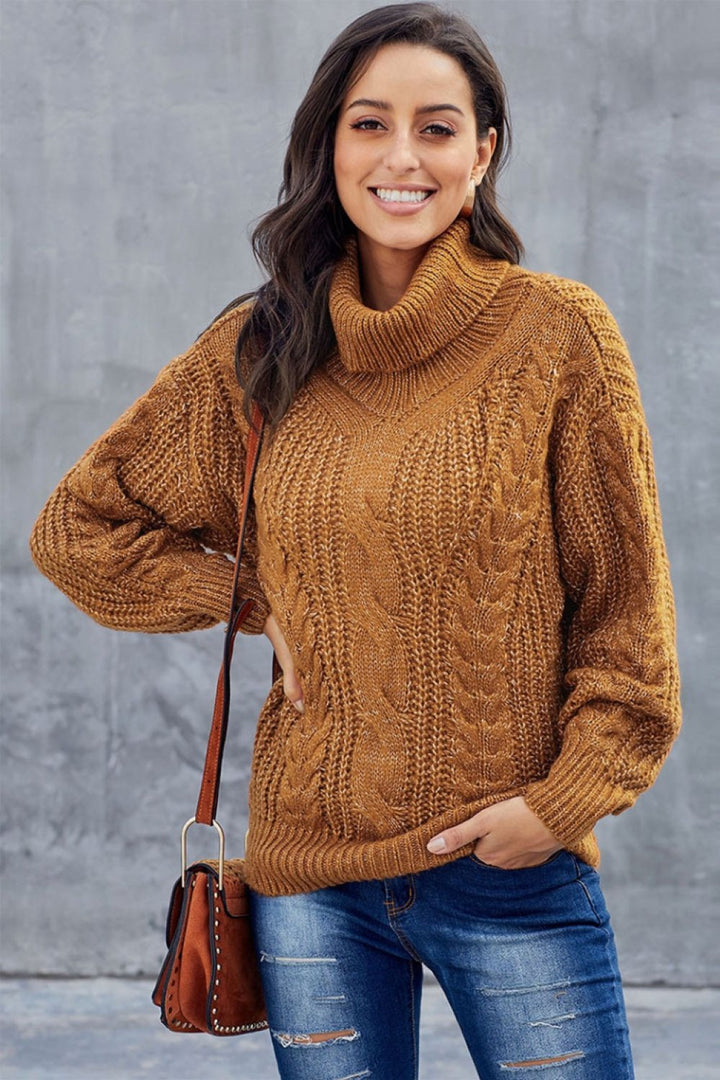 W&W Mode Kabel Rollkragen Warmer Pullover