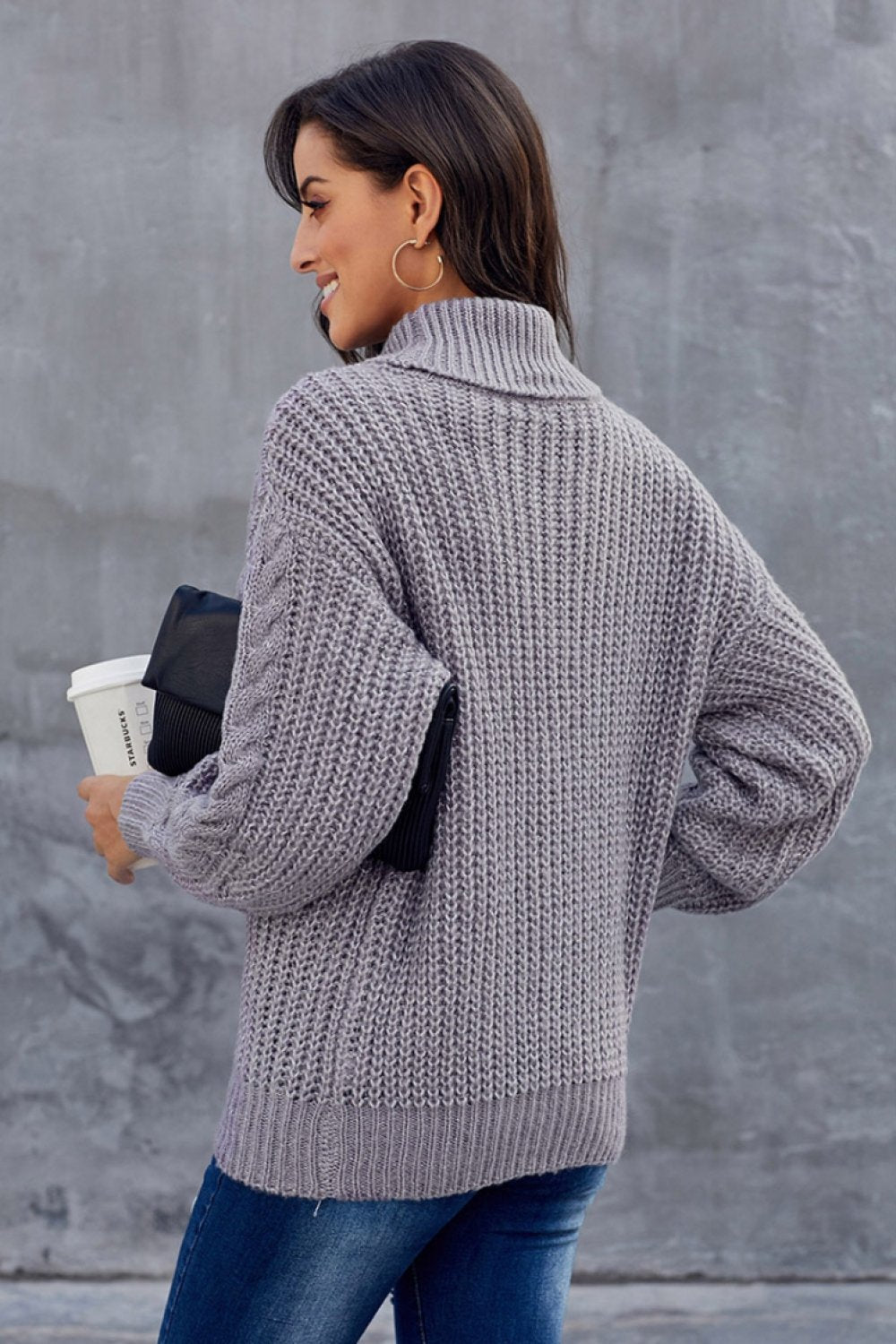 W&W Mode Kabel Rollkragen Warmer Pullover