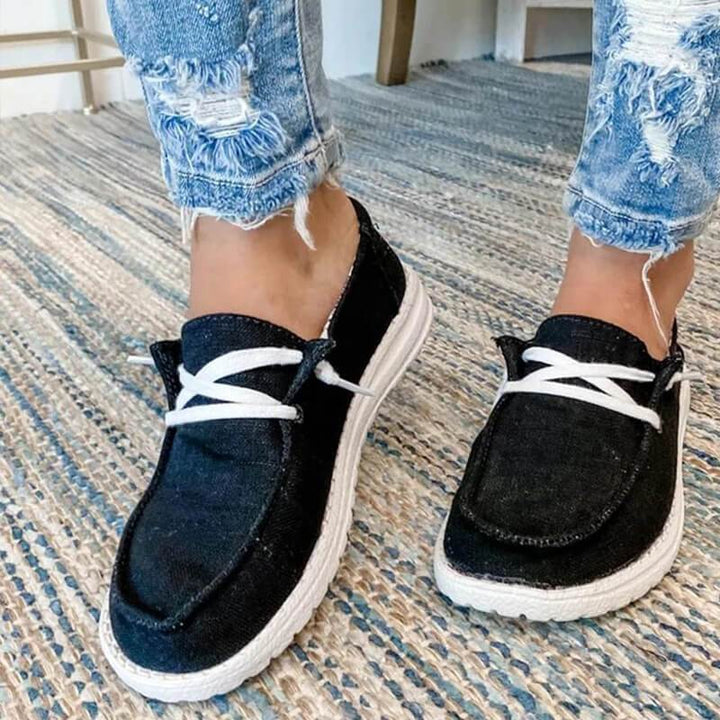 W&W Mode | Canvas Schnürschuhe für Damen