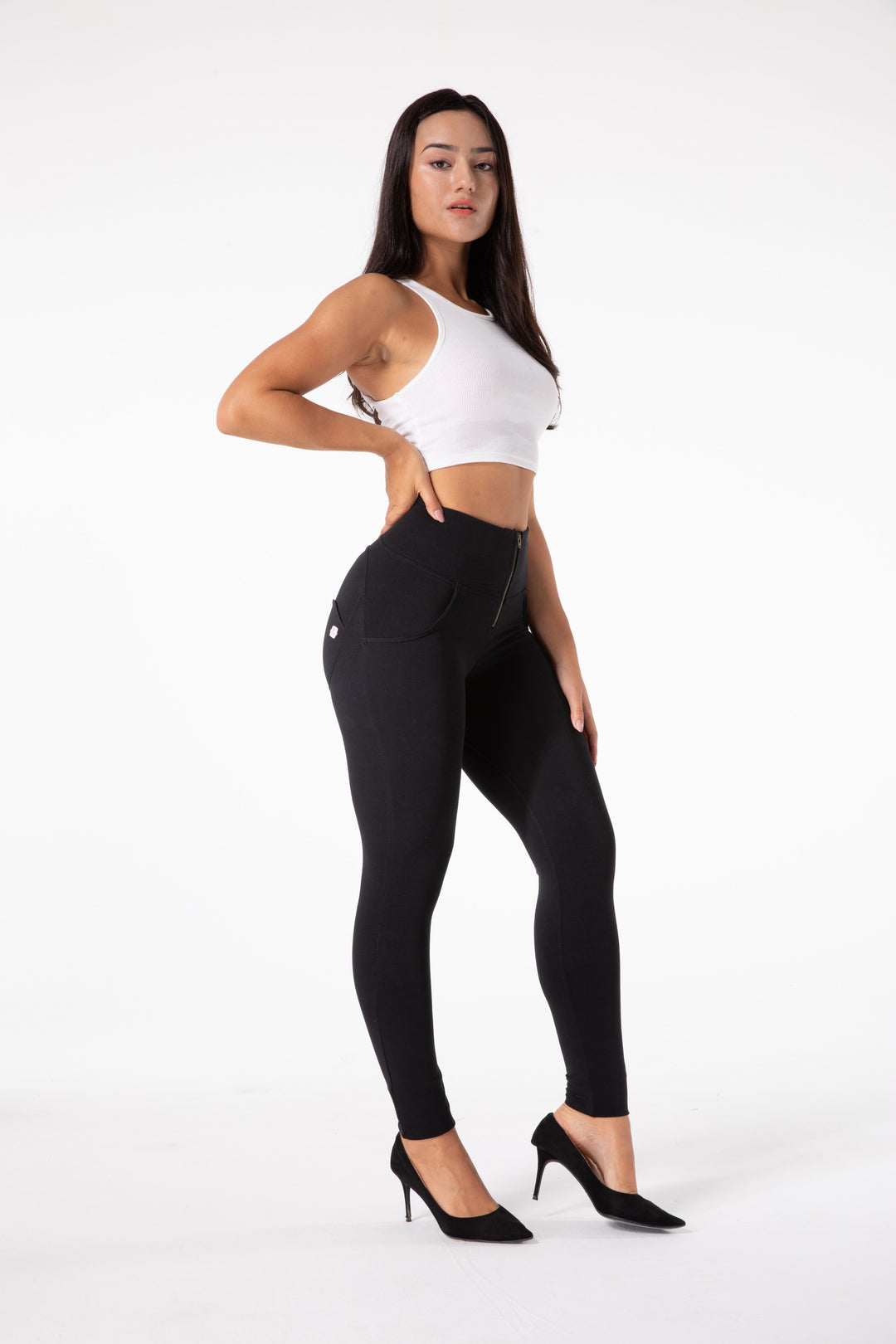 W&W Mode | Stramme Schwarze Leggings mit Hohem Bund