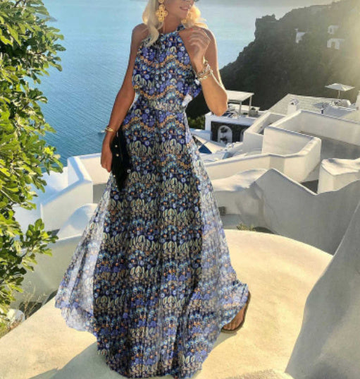 W&W Mode | Elegantes Boho Maxikleid Mit Falten
