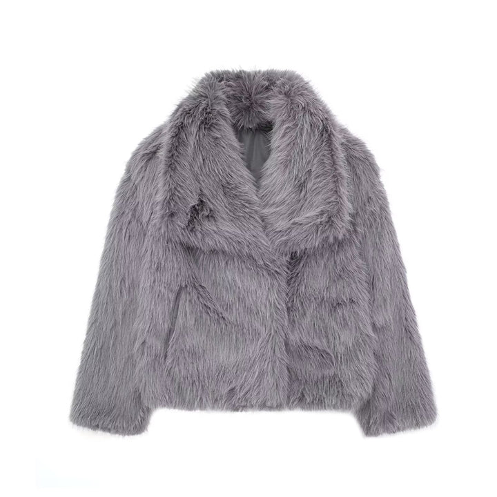W&W Mode - Damen Herbst, Winter Pelz Mantel Imitation