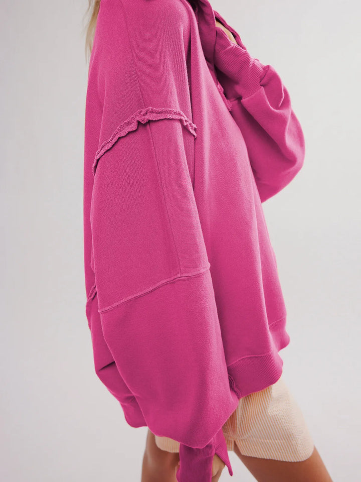 W&W Mode - Lässiges Sweatshirt Mit Knöpfen Und Lampenärmeln