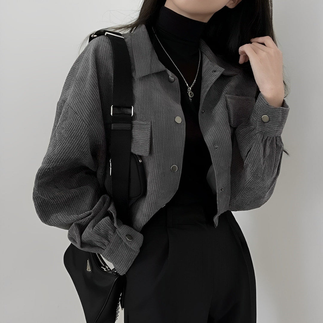 W&W Mode | Damenjacke Aus Cord Mit Kurzem Revers