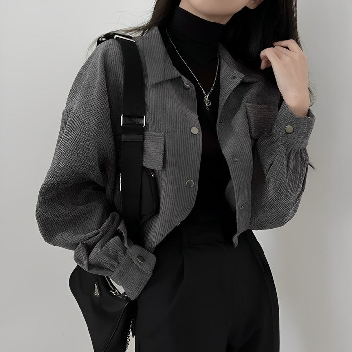 W&W Mode | Damenjacke Aus Cord Mit Kurzem Revers